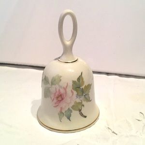 Vintage Decorative Sadler Bell - Pink Roses w/Gold Trim - Made in England